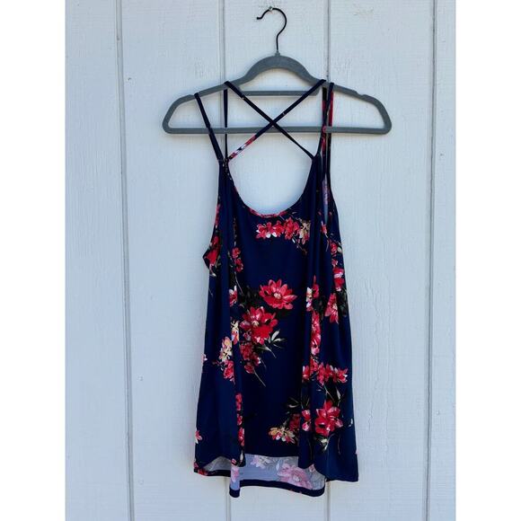 NWT Papermoon Strappy Sleeveless Top, Blue Floral, Size 2X / XXL - Picture 2 of 7